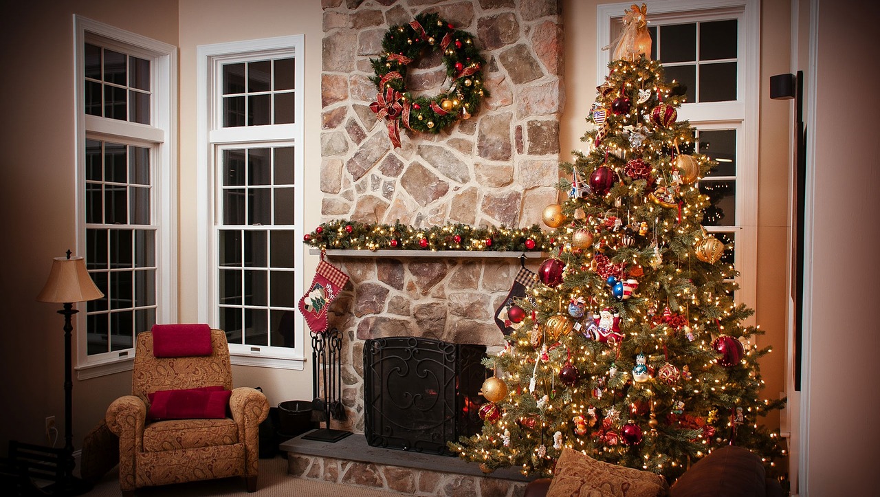 This tree is probably a little too close to that fireplace!