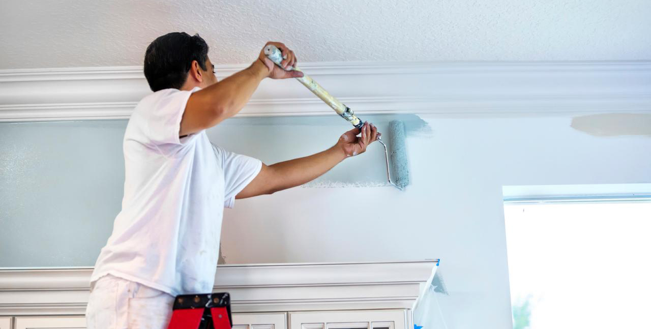 Painting, weatherstripping, and re-caulking are great indoor home maintenance jobs for the winter.